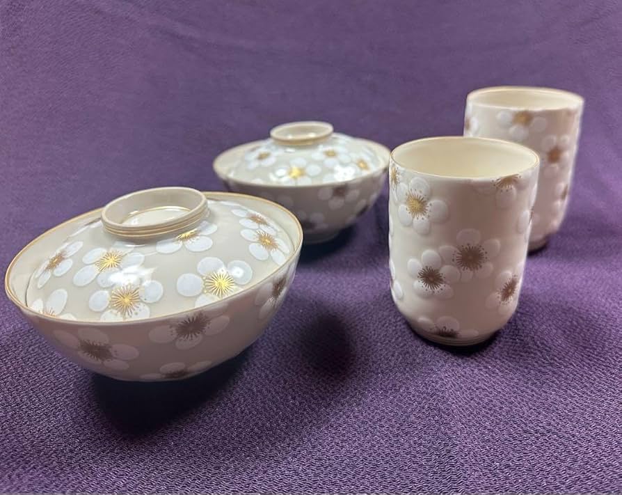 京都 酒見商店 今橋貴古 白梅 睦揃 夫婦茶碗 湯呑み 清水焼